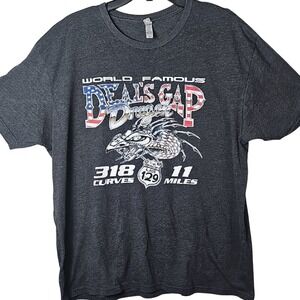 Next Level Gray Graphic T-shirt Tail Of The Dragon Size 2XL US 129 Deals Gap